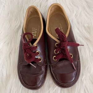 Buster Brown Kids Dress Shoes-Kids Tuf Burgundy with  Red Laces